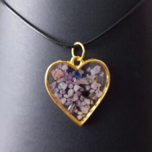 Collier cœur lépidolite